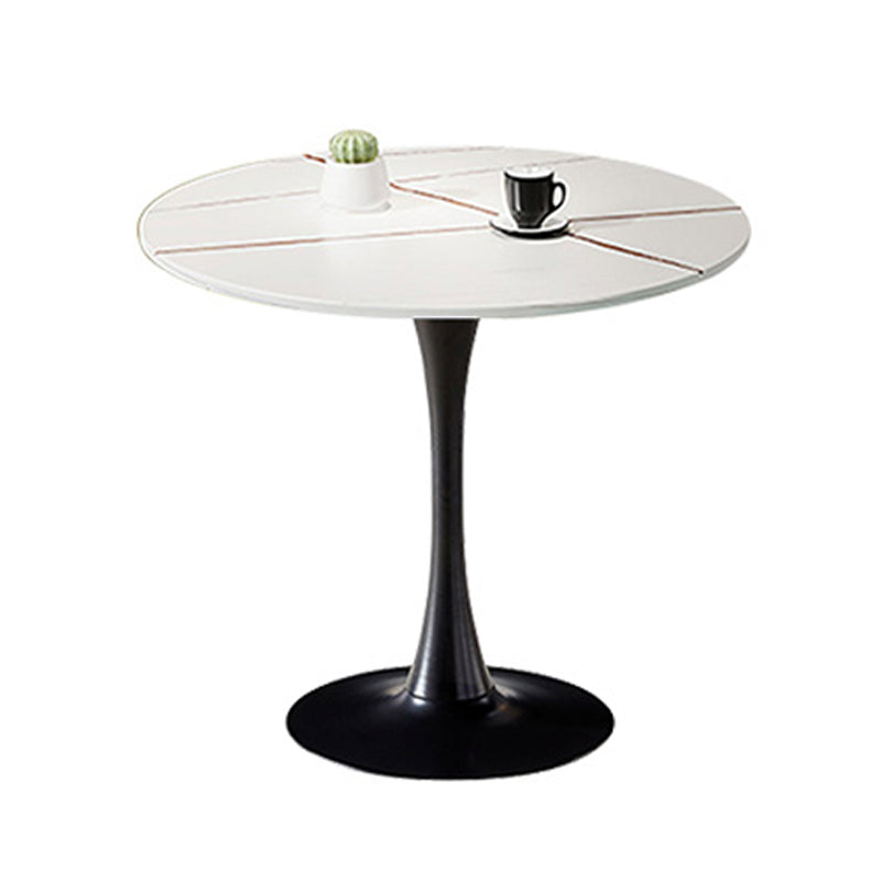 Mesa de comedor redonda Simplicity de piedra sinterizada con base de tulipán