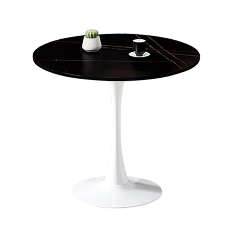 Mesa de comedor redonda Simplicity de piedra sinterizada con base de tulipán