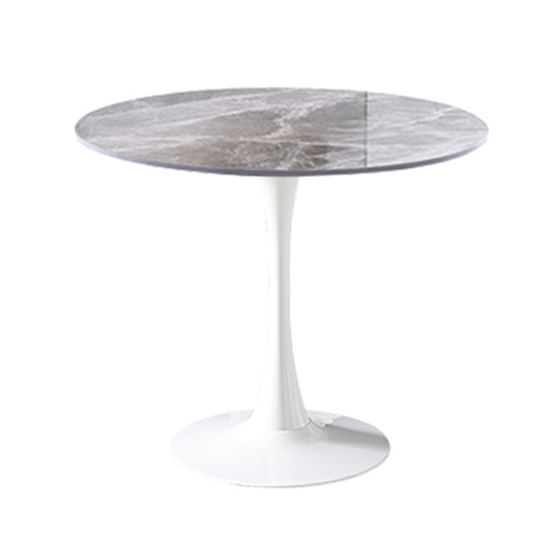 Mesa de comedor redonda Simplicity de piedra sinterizada con base de tulipán