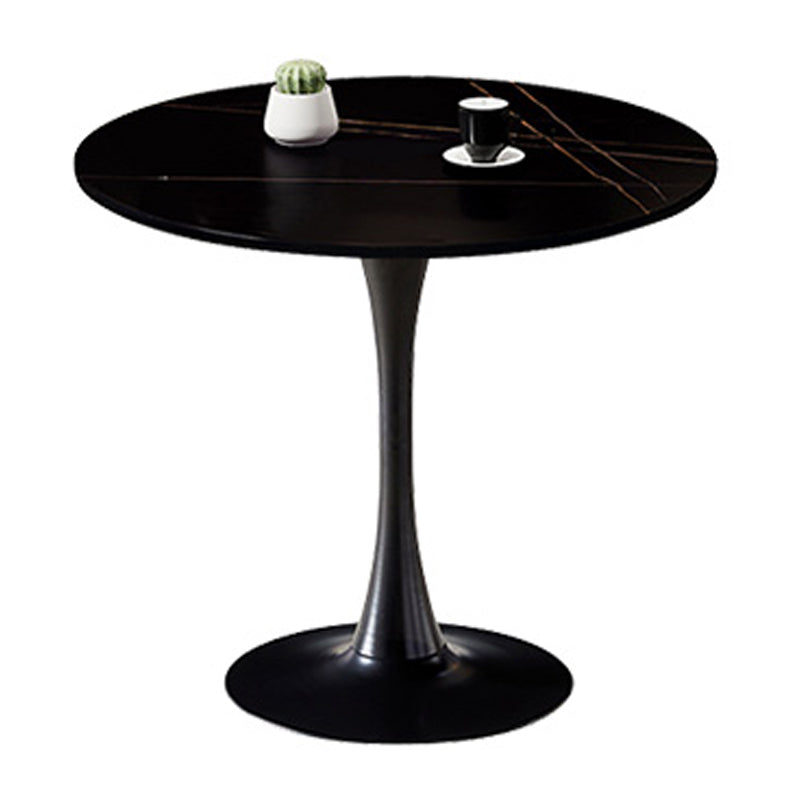 Mesa de comedor redonda Simplicity de piedra sinterizada con base de tulipán