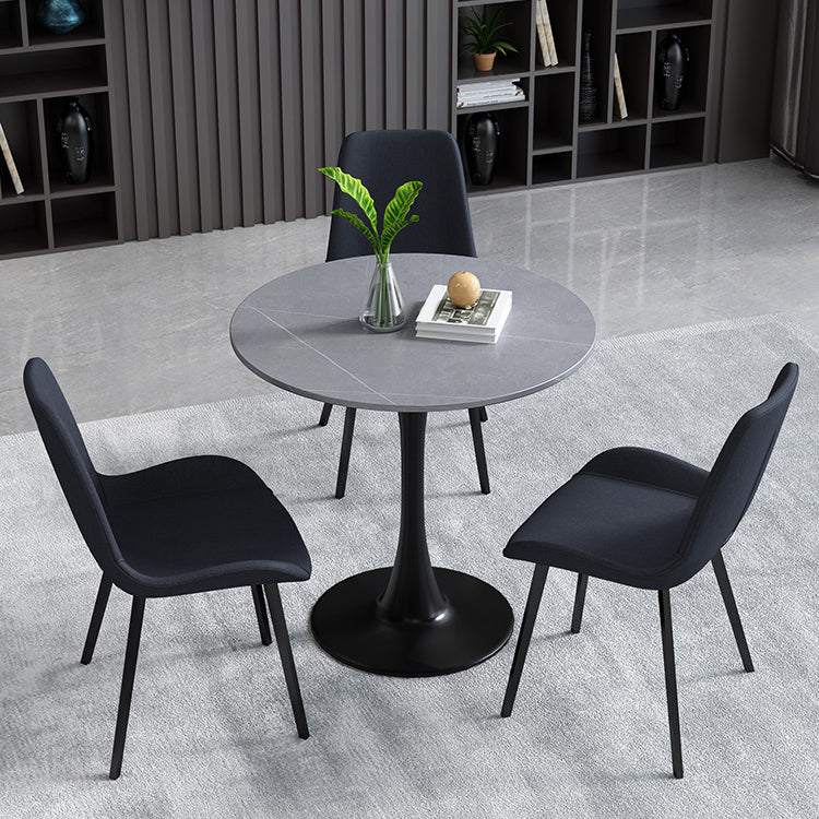 Mesa de comedor redonda Simplicity de piedra sinterizada con base de tulipán
