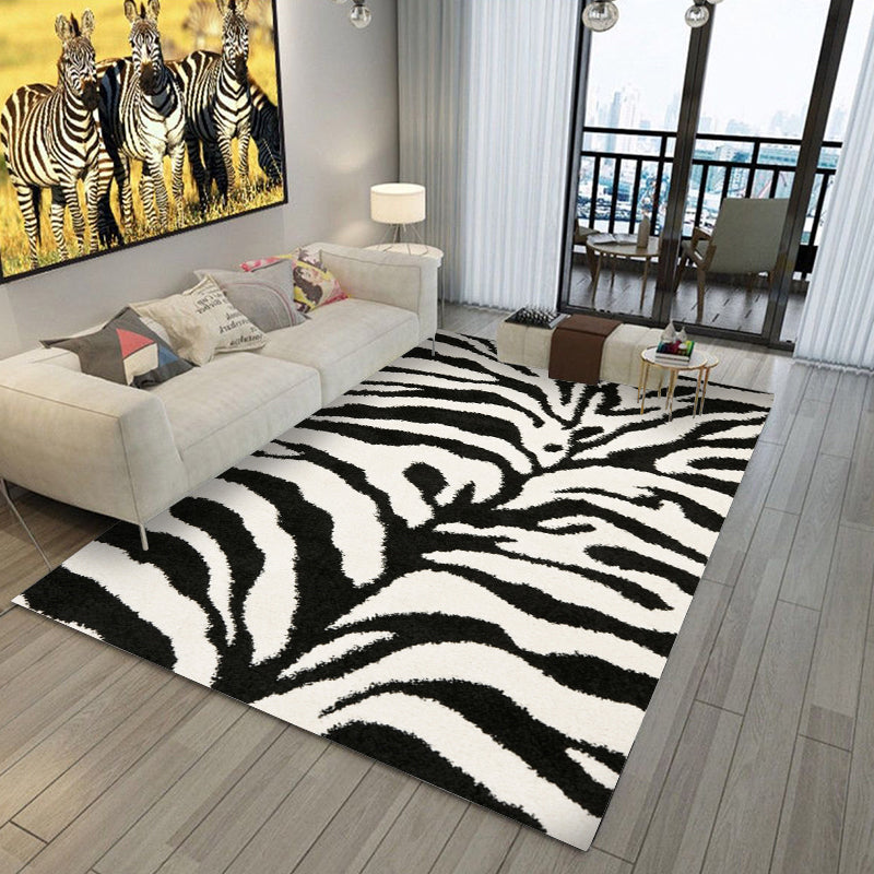 Natural Leopard Printed Rug Polyester Indoor Carpet Non-Slip Backing Area Carpet for Living Room
