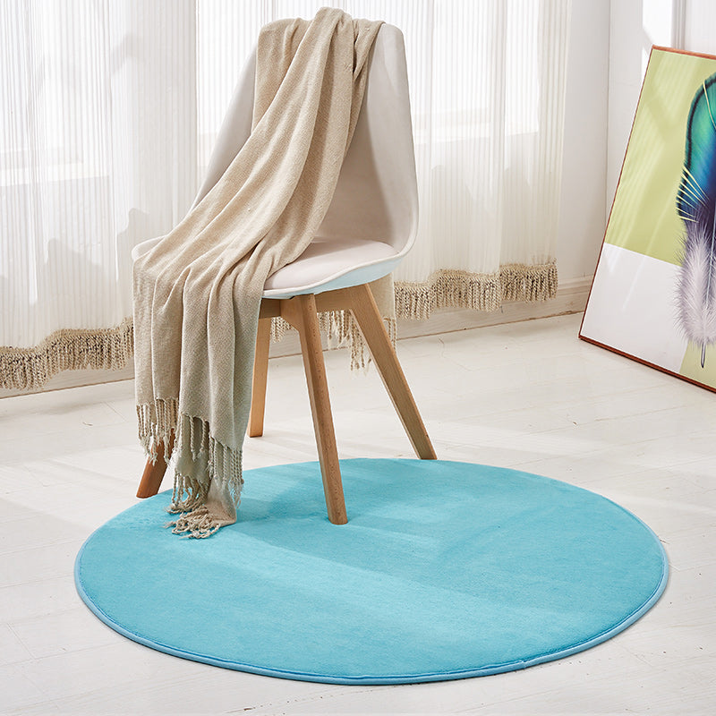 Green Living Room Area Rug Modern Polyester Area Carpet Anti-Slip Easy Care Rug