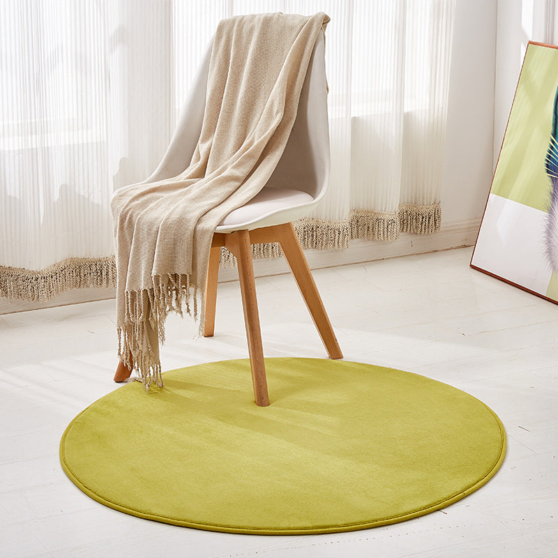 Green Living Room Area Rug Modern Polyester Area Carpet Anti-Slip Easy Care Rug
