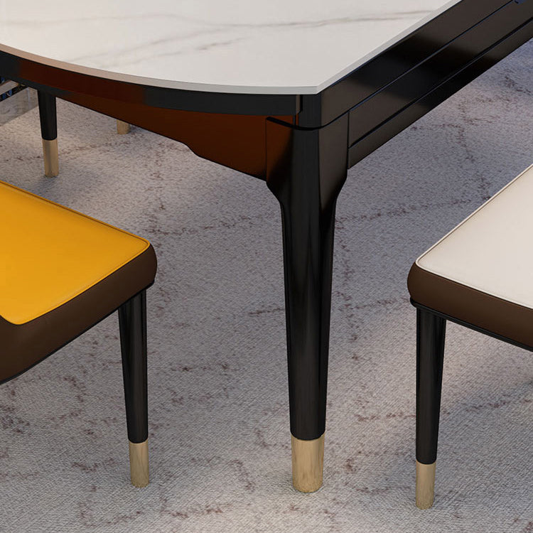 Hedendaagse gesinterde stenen standaardtafel drop-blad ronde eettafel voor keuken