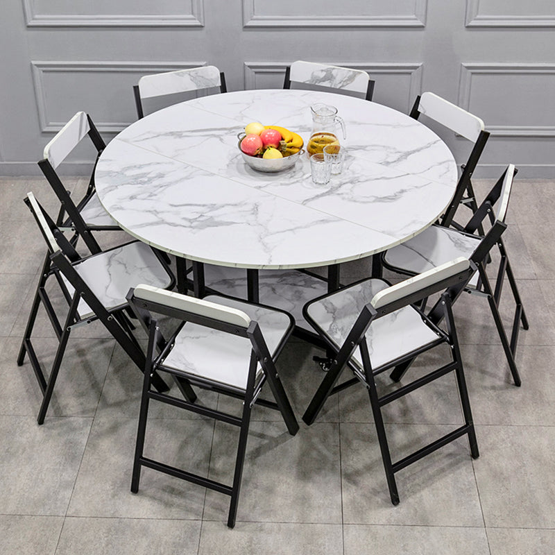 Mid-Century Round MDF Dining Table Standard Dining Table for Kitchen