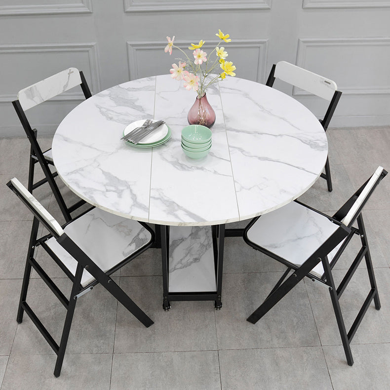 Mid-Century Round MDF Dining Table Standard Dining Table for Kitchen