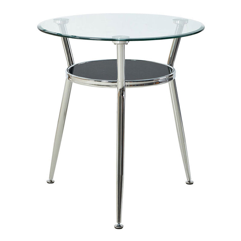 Esstisch aus Glas im modernen Stil, runder Tisch mit Metallgestell für den Heimgebrauch
