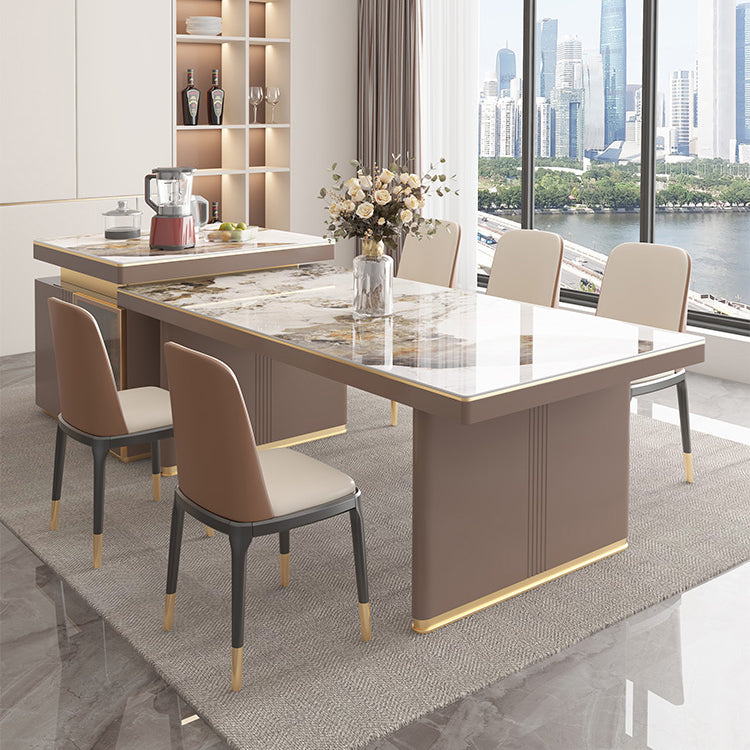 Mesa de comedor de estilo de lujo tradicional con pedestal doble