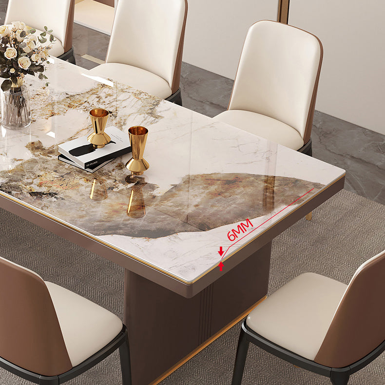 Mesa de comedor de estilo de lujo tradicional con pedestal doble