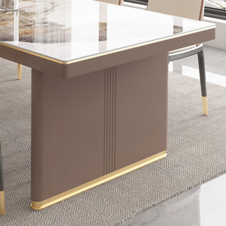 Mesa de comedor de estilo de lujo tradicional con pedestal doble
