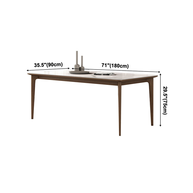 Vast hout midden-eeuwse moderne tafel rechthoekige gesinterde stenen boventafel voor eetkamer