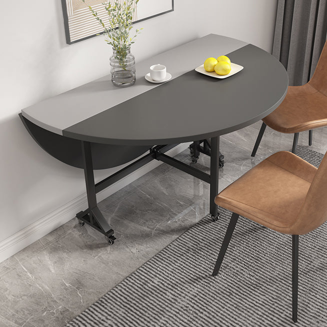 47 '' tavolo da pranzo in legno artificiale pieghevole estesibile tavolo rotondo con base di cavalletto