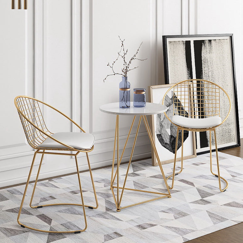 Traditionele luxe eettafel rond eetkamermeubilair, 19,7 "L x 19,7" B x 25,6 "H
