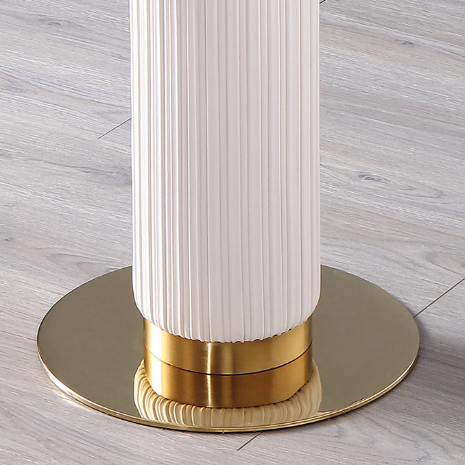 Metal Traditional Luxury Dining Table Sintered Stone Dining Table with Pedestal