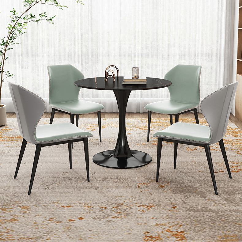 Traditional Luxury Style Dining Table Round Sintered Stone Table for Dining Room