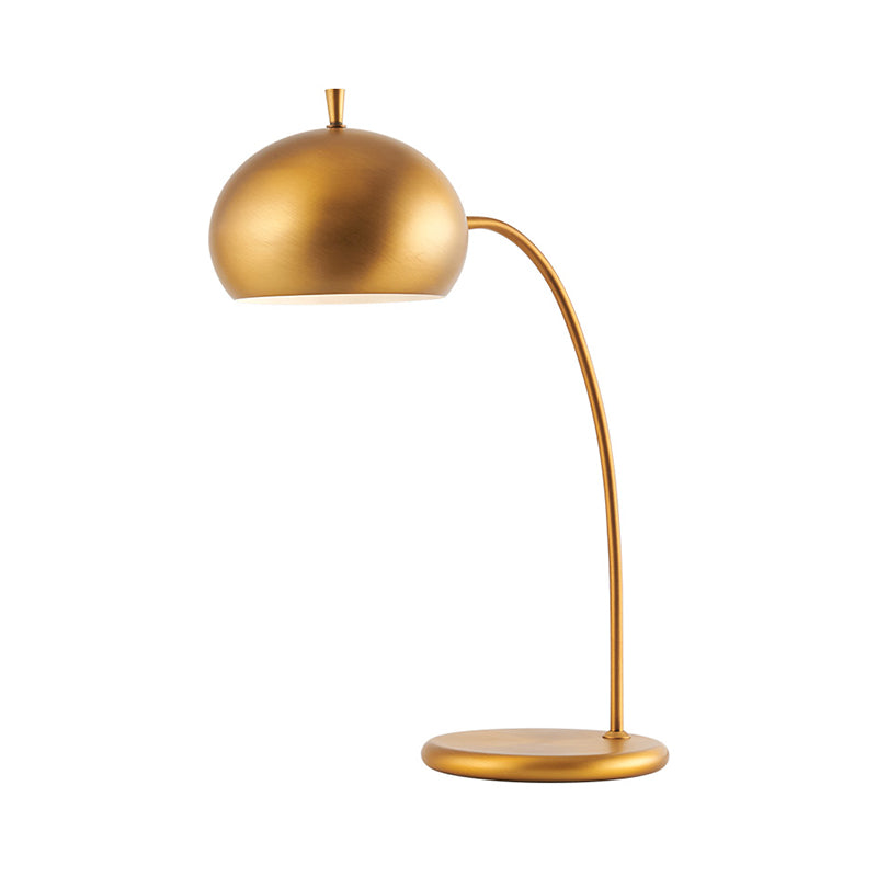 Metal Dome Nightstand Light Modernism 1 Light Brass Night Table Lighting for Bedroom