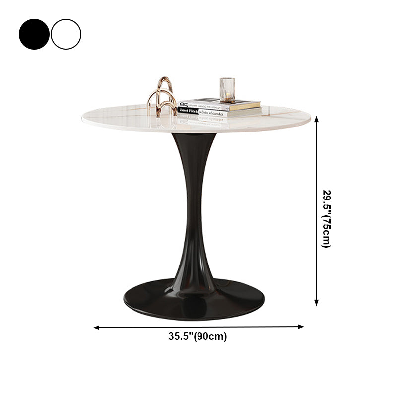 Traditional Luxury Style Dining Table Round Sintered Stone Table for Dining Room