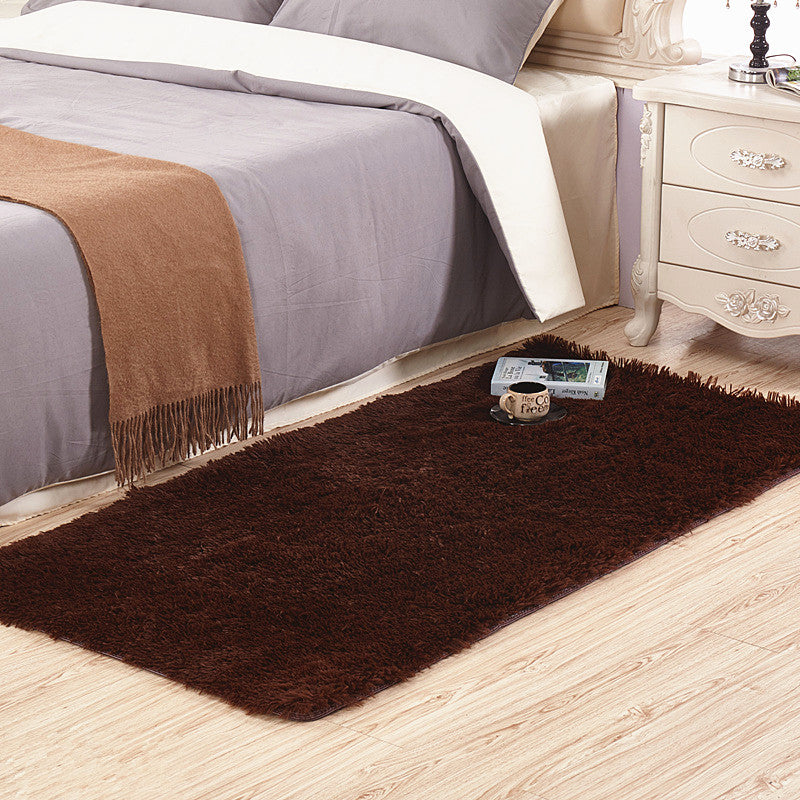 Chic Solid Color Area Rug Plush Modern Area Carpet Non-Slip Backing Rug for Bedroom