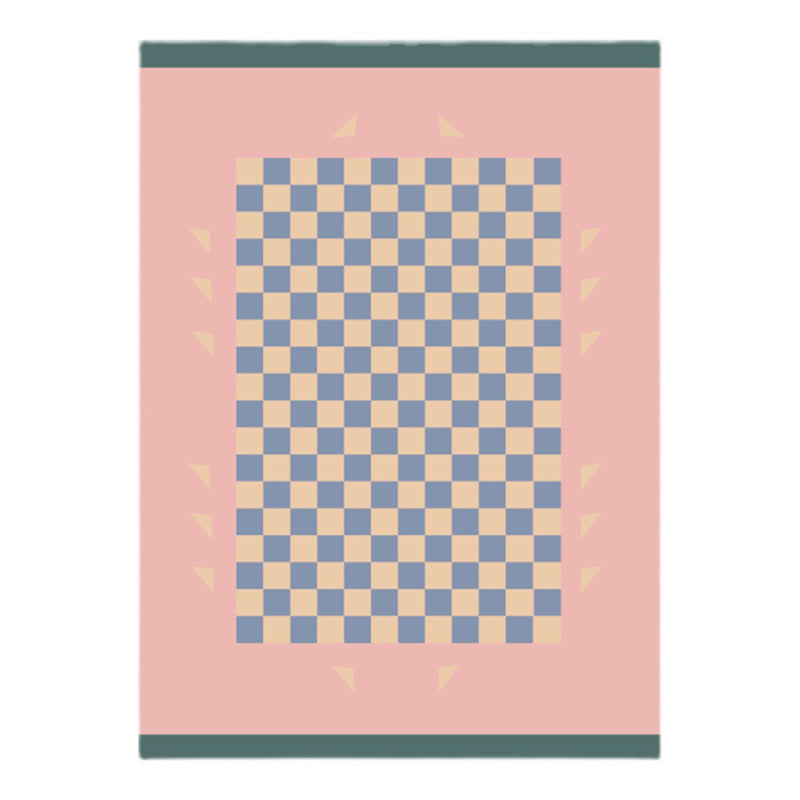 Pink Modern Carpet Plaid Pattern Polyester Area Rug Easy Care Rug for Home Decor