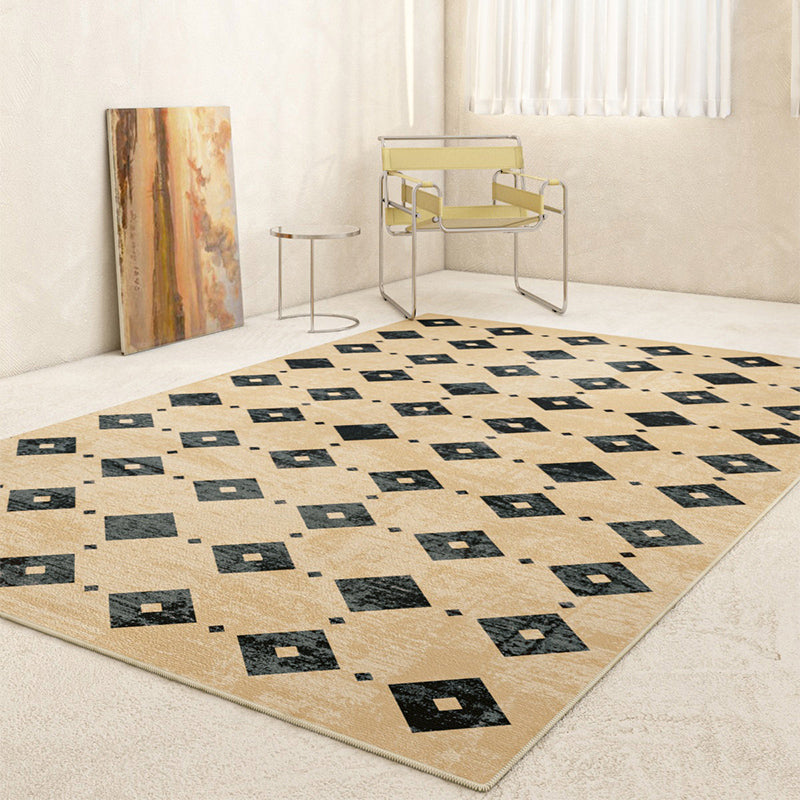Brown Modern Carpet Geometric Pattern Polyester Area Carpet Anti-Slip Area Rug for Home Decor