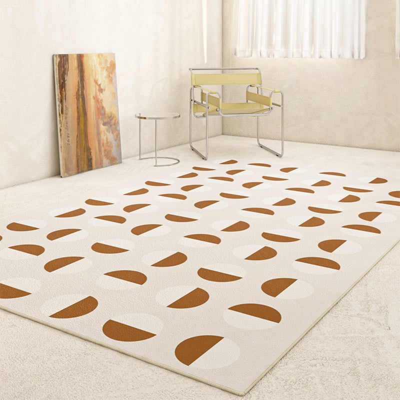 Brown Modern Carpet Geometric Pattern Polyester Area Carpet Anti-Slip Area Rug for Home Decor