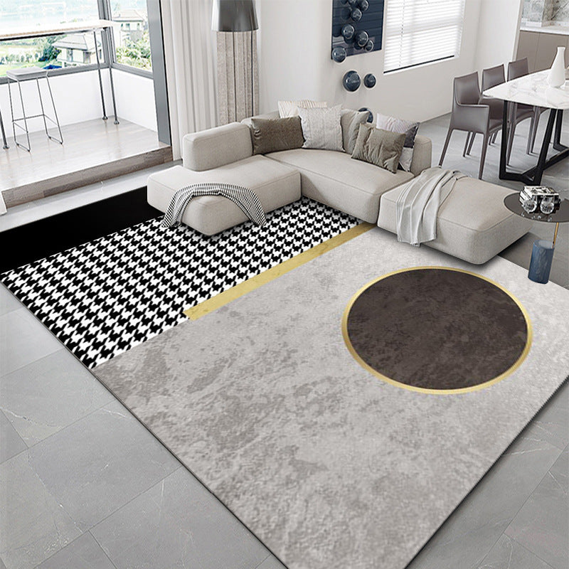 Gorgeous Polyester Carpet Modern Gray Tone Indoor Rug Living Room Area Rug with Non-Slip Backing