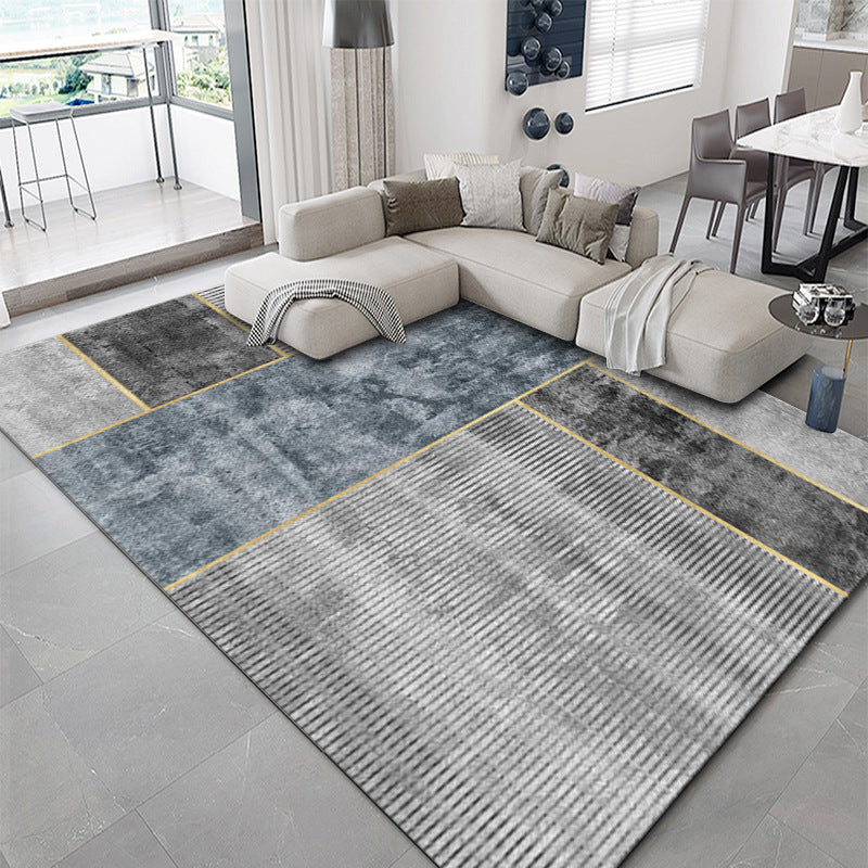 Gorgeous Polyester Carpet Modern Gray Tone Indoor Rug Living Room Area Rug with Non-Slip Backing