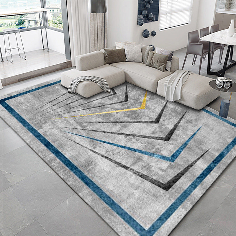 Gorgeous Polyester Carpet Modern Gray Tone Indoor Rug Living Room Area Rug with Non-Slip Backing