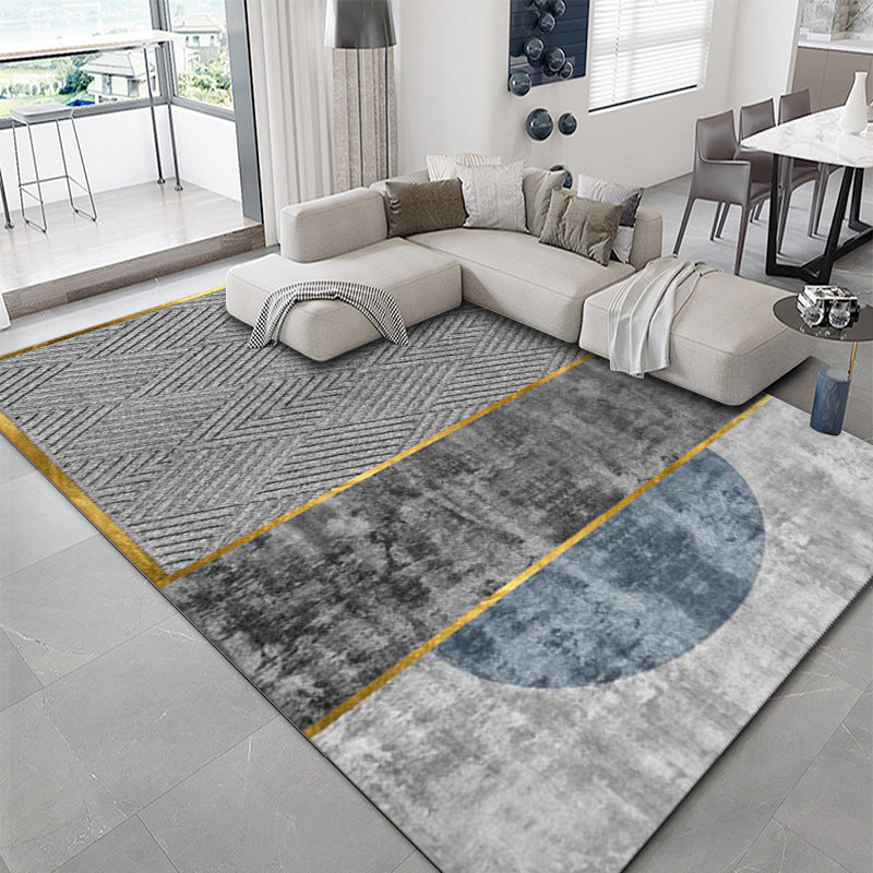 Gorgeous Polyester Carpet Modern Gray Tone Indoor Rug Living Room Area Rug with Non-Slip Backing