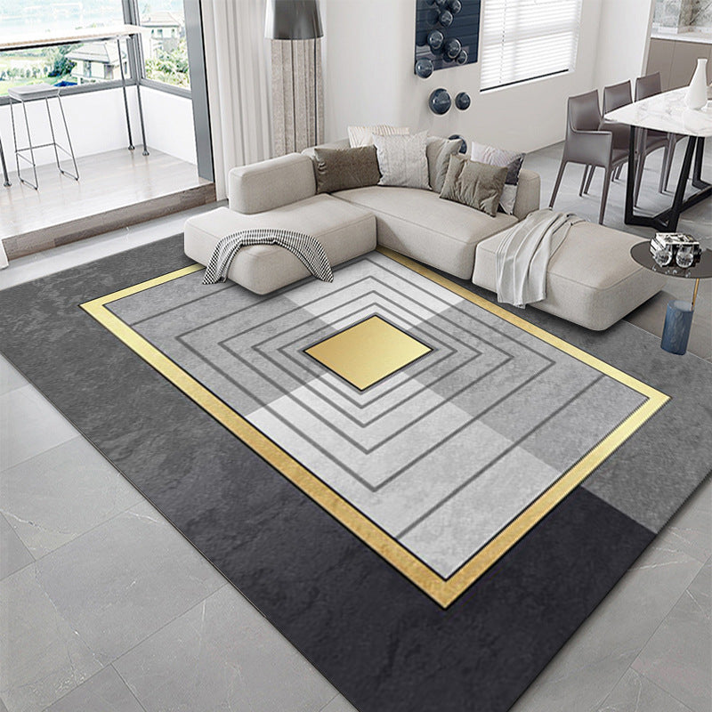 Gorgeous Polyester Carpet Modern Gray Tone Indoor Rug Living Room Area Rug with Non-Slip Backing