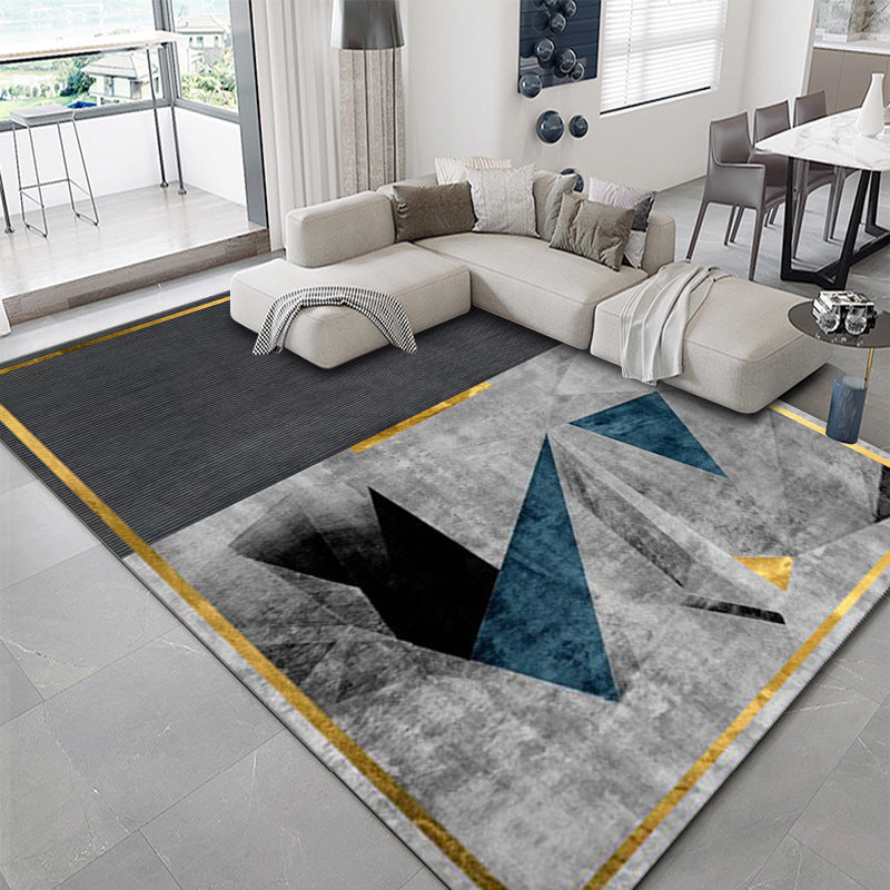 Gorgeous Polyester Carpet Modern Gray Tone Indoor Rug Living Room Area Rug with Non-Slip Backing