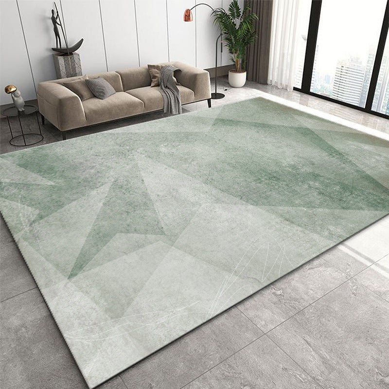Geometric Area Carpet Modern Contrast Panel Area Rug Polyester Indoor Carpet with Non-Slip Backing