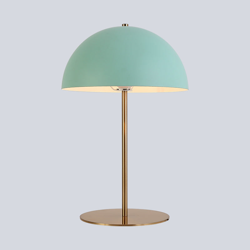 Lámpara de mesa nocturna de domo Metal moderno 1 bombilla iluminación de mesita de noche para dormitorio