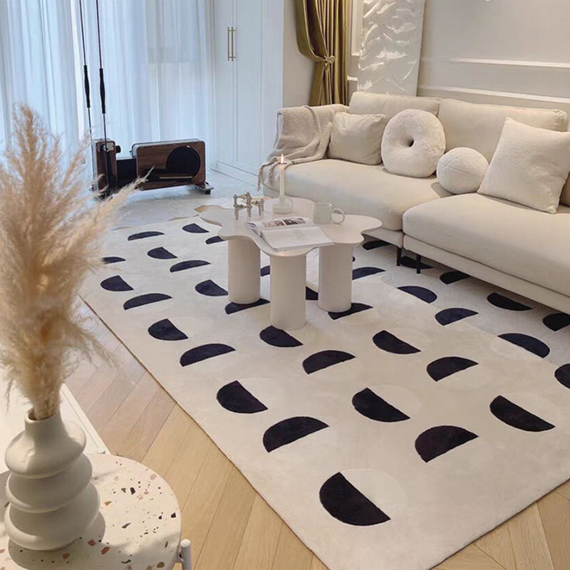 Fancy Modern Area Rug Geometric Pattern Polyester Area Carpet Non-Slip Backing Rug for Home Decor