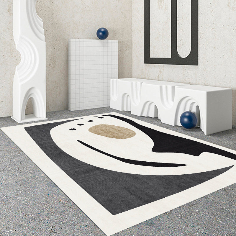 Modern Drawing Room Area Rug Color Block Polyester Area Carpet Non-Slip Backing Area Rug