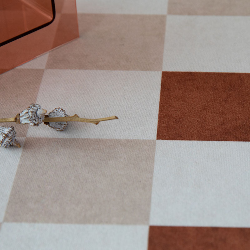 Green Living Room Area Rug Plaid Pattern Polyester Area Carpet Non-Slip Backing Rug