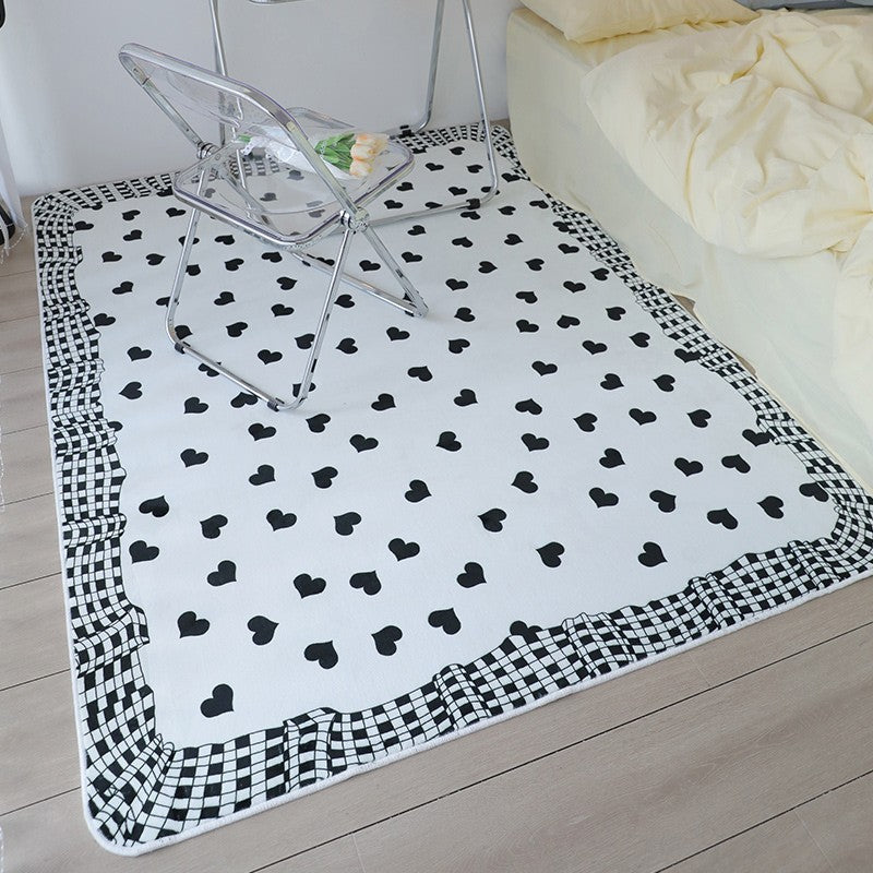 Beige Modern Area Rug Geometric Pattern Polyester Area Carpet Non-Slip Backing Rug for Bedroom