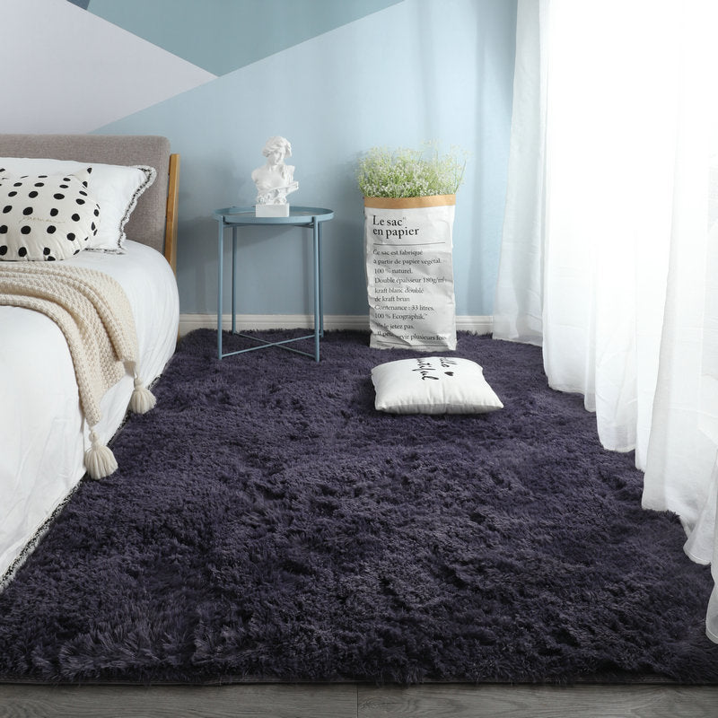 Fancy Plush Area Rug Tie-Dye Pattern Polyester Area Carpet Non-Slip Backing Rug for Bedroom