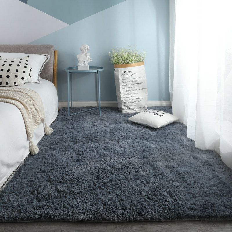 Fancy Plush Area Rug Tie-Dye Pattern Polyester Area Carpet Non-Slip Backing Rug for Bedroom