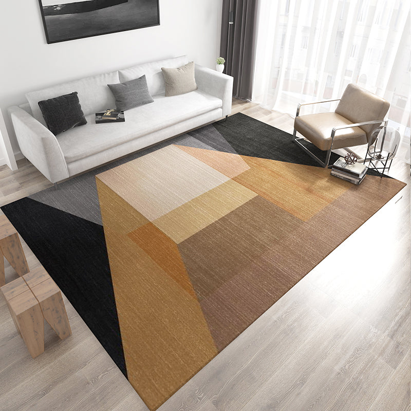 Contemporary Polyester Carpet Geometric Area Rug Stain Resistant Area Carpet for Living Room