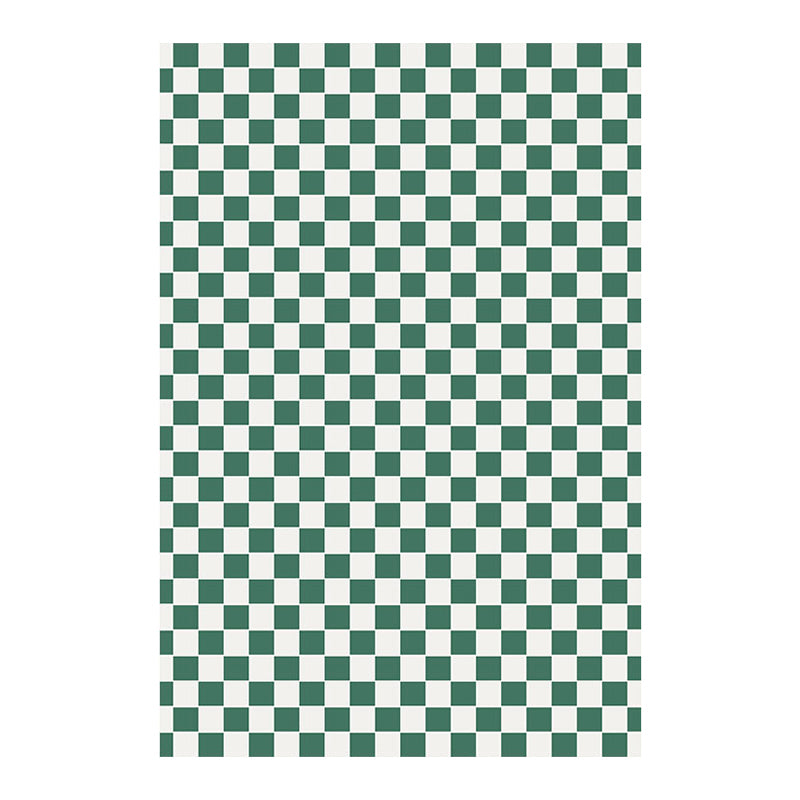 Fancy Plaid Print Area Rug Modern Polyester Area Carpet Non-Slip Backing Rug for Drawing Room