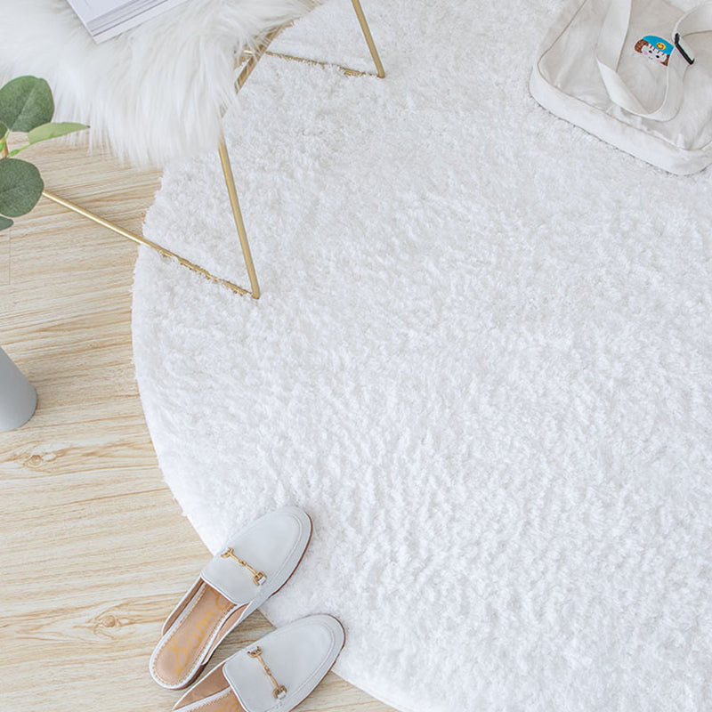 Weißer Wohnzimmer Tee Rug Plüsch fester Farbbereich Teppich Easy Care Area Teppich