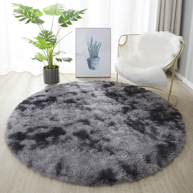 Chic Grey Area Carpet Solid Color Plush Area Rug Stain Resistant Rug for Drawing Room
