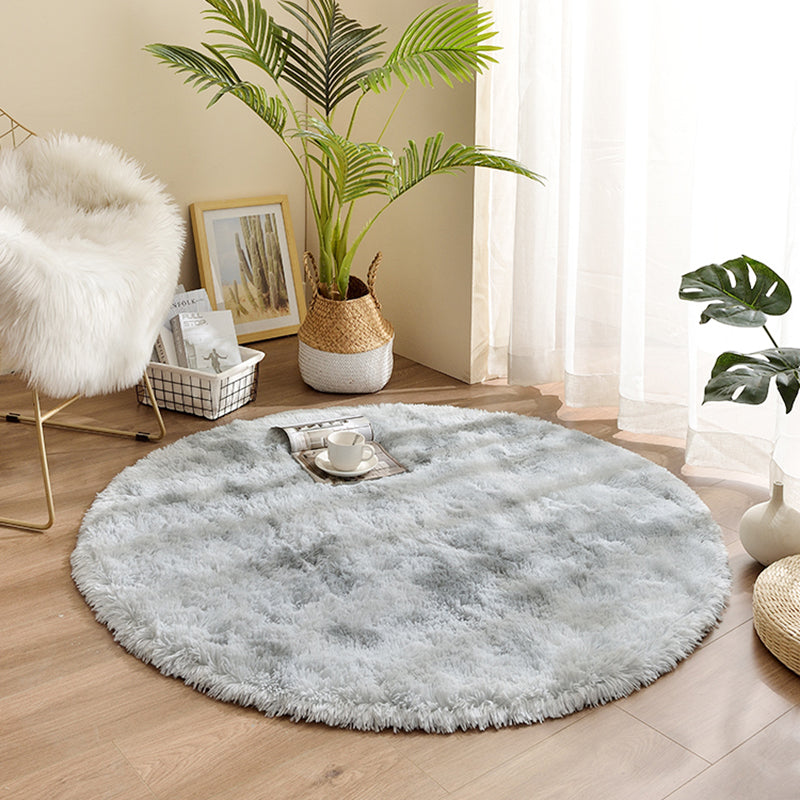 Chic Grey Area Carpet Solid Color Plush Area Rug Stain Resistant Rug for Drawing Room