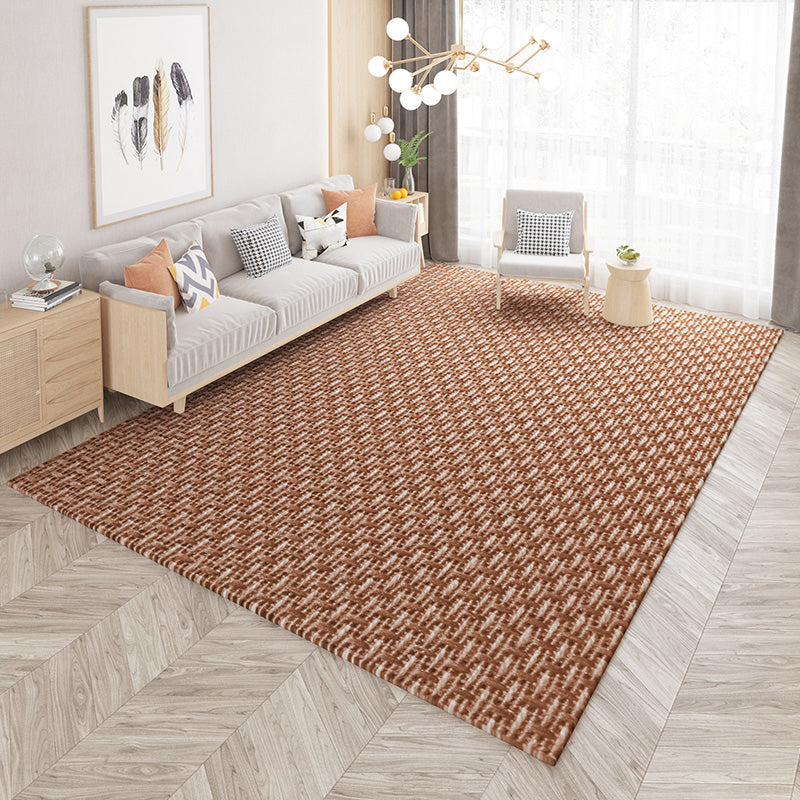 Modern Living Room Area Rug Plaid Pattern Polyester Area Carpet Non-Slip Backing Area Rug