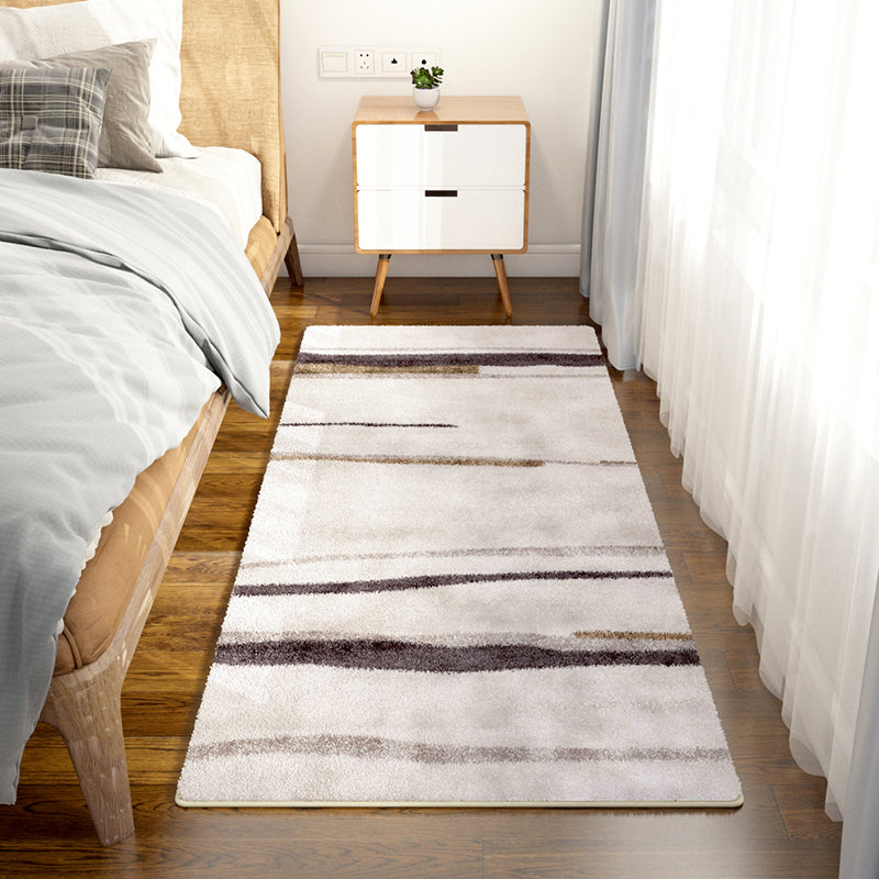 Grey Modern Carpet Geometric Pattern Polyester Area Rug Anti-Slip Area Rug for Bedroom