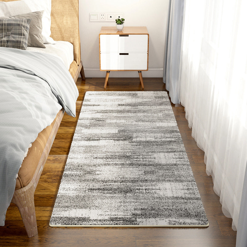 Grey Modern Carpet Geometric Pattern Polyester Area Rug Anti-Slip Area Rug for Bedroom