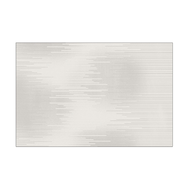 Grey Stripe Pattern Rug Modern Polyester Area Rug Easy Care Carpet for Living Room