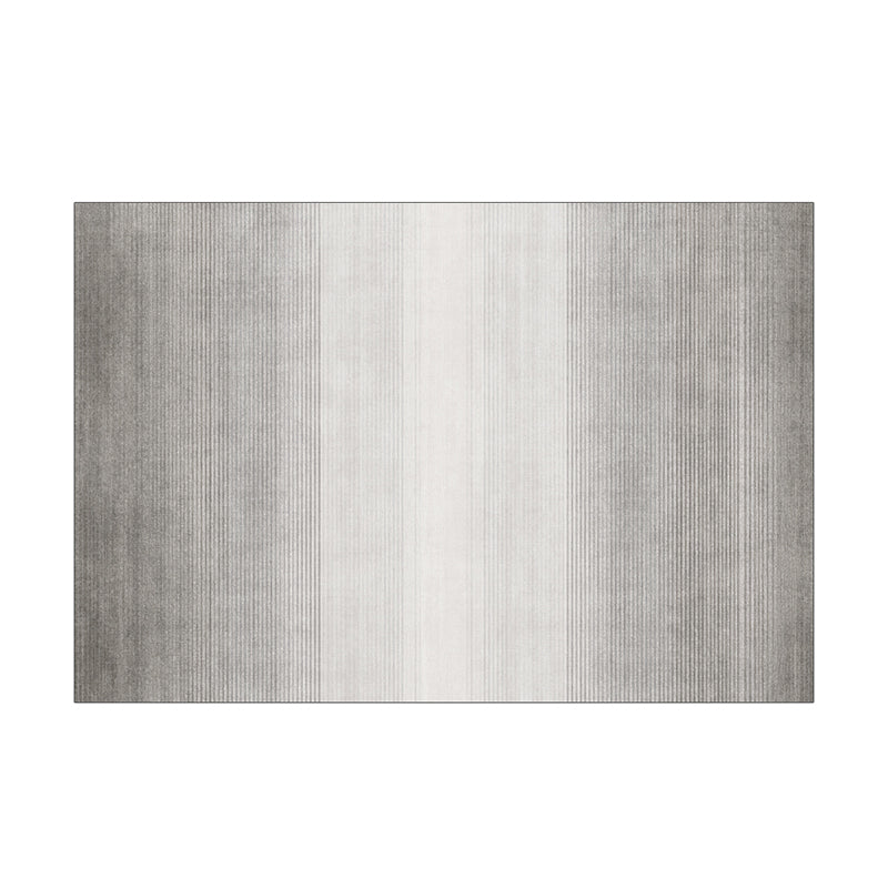 Grey Stripe Pattern Rug Modern Polyester Area Rug Easy Care Carpet for Living Room